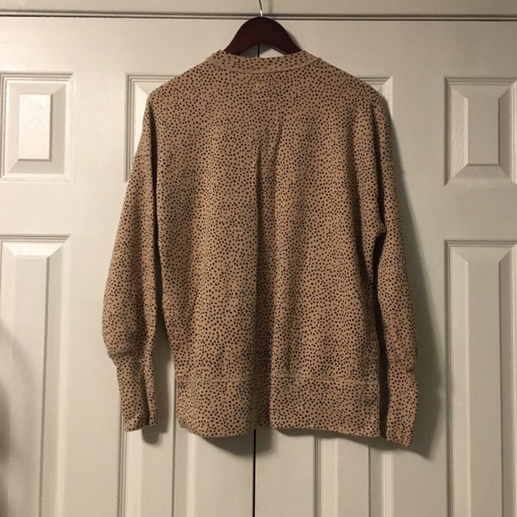 Abercrombie & Fitch Leopard Split Hem Terry Tunic Crew Sweatshirt XXS - Picture 2 of 7